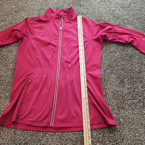 Athleta Run Free Running Track Jacket Reflective Thumb Holes Size Medium - Picture 8 of 9